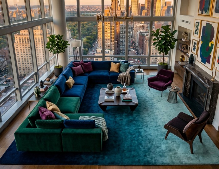 blue ombre rug